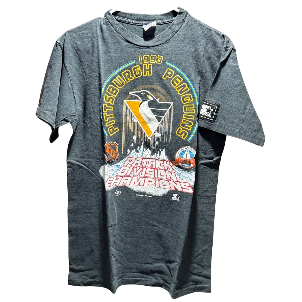 Vintage 1993 Pittsburgh Penguins Starter T-Shirt Patrick Division Champions L
